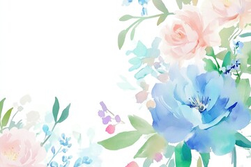  Watercolor floral arrangement with soft pastel flowers.