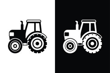 Obraz premium Farmer tractor icon isolated vector icon illustration on white background.