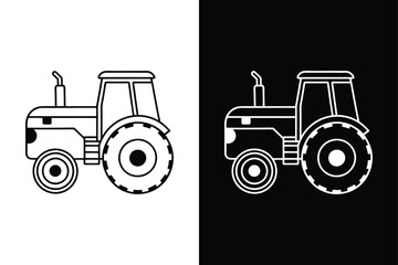 Farmer tractor icon isolated vector icon illustration on white background.