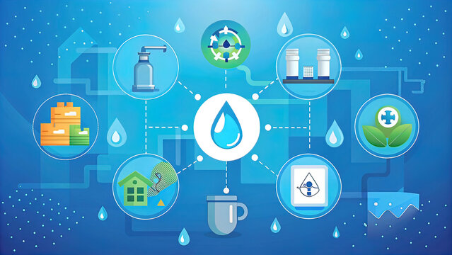 Vector illustration, infographic concept of water saving tips icon. Save water, save earth and be green, environmental protection campaign concept.