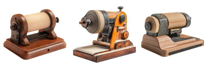 Drum sander isolated on transparent background, Set of
