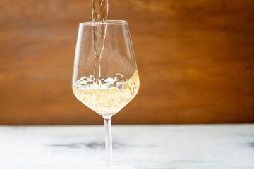 champagne pouring into glass