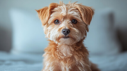 A serene back view of a fluffy dog, resting comfortably and capturing a cozy moment filled with warmth and tranquility.