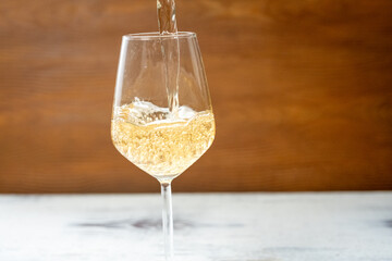 champagne pouring into glass