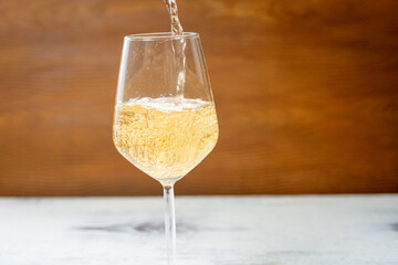 champagne pouring into glass