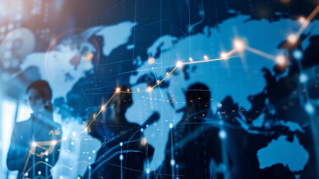 Depict dynamic process of business growth focusing on global expansion and market entry strategy Showcase how business scaling and innovation drive profitability and competitive advantage