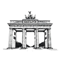 Fototapeta premium Brandenburg Gate in Berlin illustration