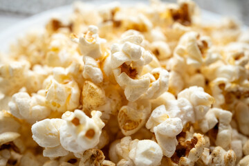 close up of caramel and honey popcorn