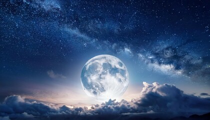 captivating full moon illuminating clouds and stars in night sky sky with moon and clouds