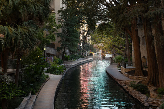Riverwalk, San Antonio Texas, mid-morning view of the San Antonia river walk 