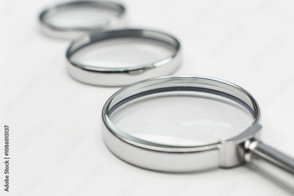 Aufkleber A detailed view of a pair of magnifying glasses, ideal for highlighting small details or adding a touch of curiosity to an image