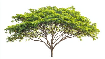 Fototapeta premium Rain tree isolated on a white background, tropical tree