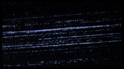 A close-up of the screen texture of an old VHS tape, with a blue color background and a grainy film effect. Photo overlay via blend mode.