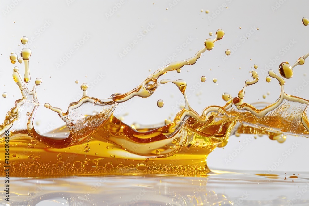 Poster a clear splash of liquid on a white surface, great for use in design and photography projects