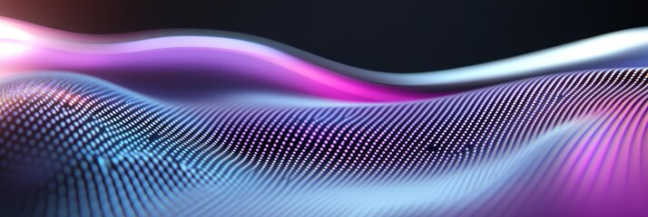 Wide Digital Background with LED Wall Showcasing Purple and Blue Lights