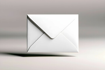 Minimalist White Envelope Floating on Neutral Background for Use in Correspondence, Marketing Materials, or Digital Design Projects