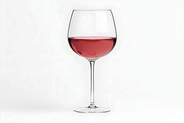 Elegant Red Wine Glass on a Minimalist Background Showcasing Reflections, Color and Clarity, Perfect for Culinary, Beverage, or Lifestyle Content Creation