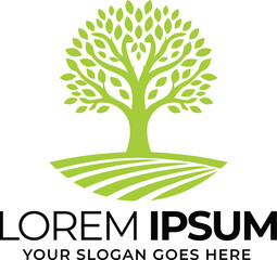 Tree logo design,  plant green leaves symbol icon