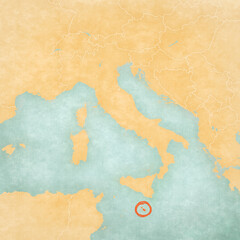 Map of Italian Peninsula - Malta
