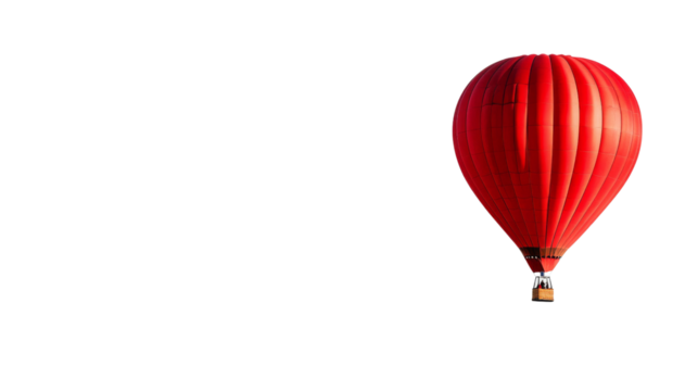 Red hot air balloon transparent background - Powered by Adobe