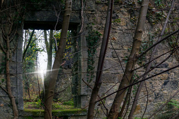 Dams to Darnley Country Park. Ruin of Waulkmill Glen. Appears on a map of 1852 as a roofless ruin....