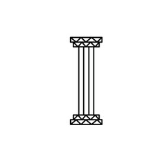 Black Striped Pillar Icon Design