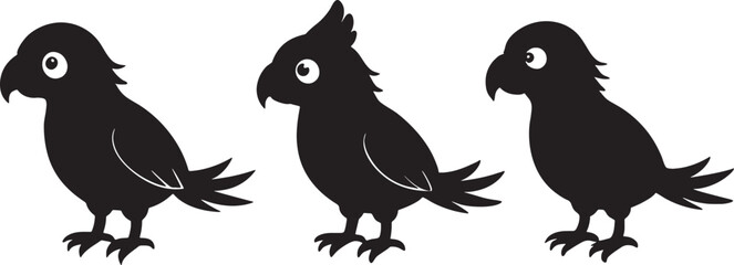 High-quality Parrot silhouette vector illustrations Bundle.