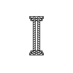 Black Striped Pillar Icon Design