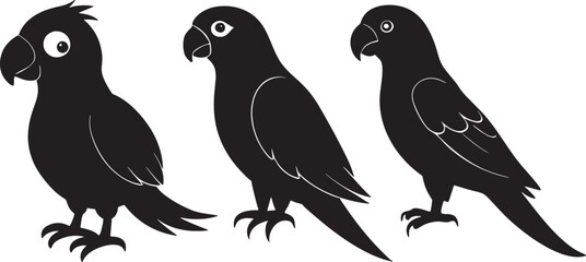 High-quality Parrot silhouette vector illustrations Bundle.