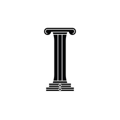 Black Striped Pillar Icon Design