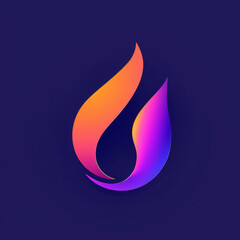Dynamic colorful flame shape on dark background.
