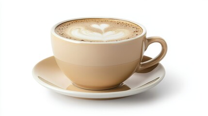 Obraz premium Cup of coffee latte isolated on white background with clipping path