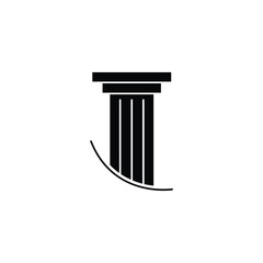 Black Striped Pillar Icon Design