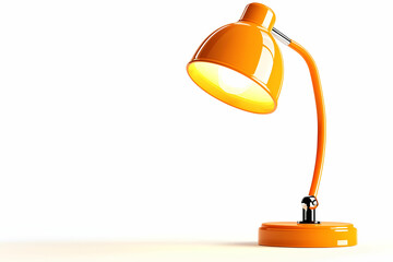 A Bright Orange Desk Lamp with Modern Design on a Minimalist White Background, Perfect for Adding a Pop of Color and Light to Your Workspace or Home Office Environment