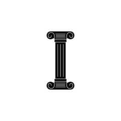 Black Striped Pillar Icon Design