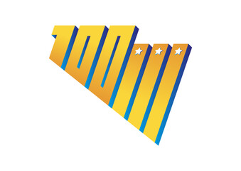 hand drawn number 100 and bar charts. hand drawn number 100 concept
