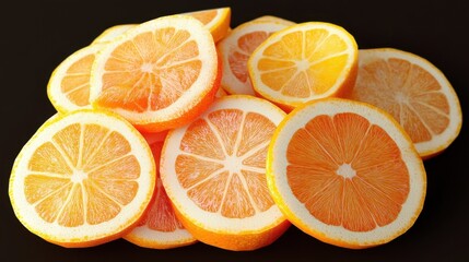 Obraz premium A pile of oranges with the top one cut in half