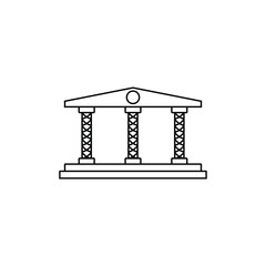 Black Striped Pillar Icon Design