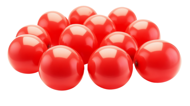 Group of red balloons transparent background