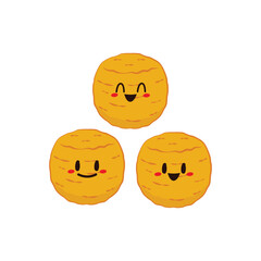 Cheese ball character design. Mozzarella cheese ball on white background. Cheese fried.
