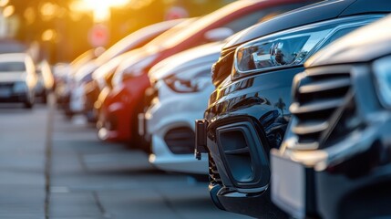 Cars in a row, used car sales