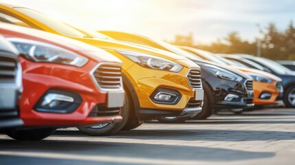 Cars in a row, used car sales