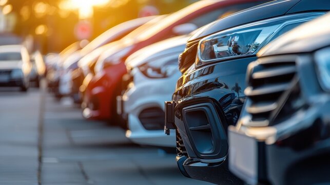 Cars in a row, used car sales