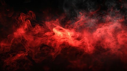 Abstract red smoke on black background, red color clouds