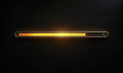 Glowing gold progress loading bar on black background