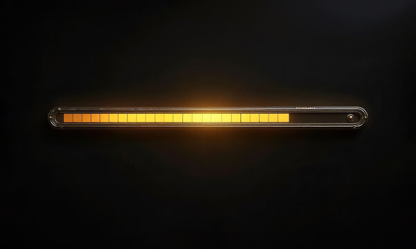 Glowing gold progress loading bar on black background