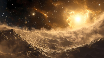 Obraz premium Cosmic reverie: enchanting views of the universe. Reverie. Illustration