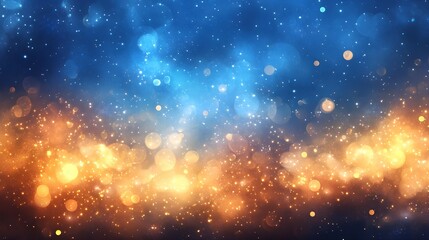 Fototapeta premium background of abstract gold and blue glitter lights