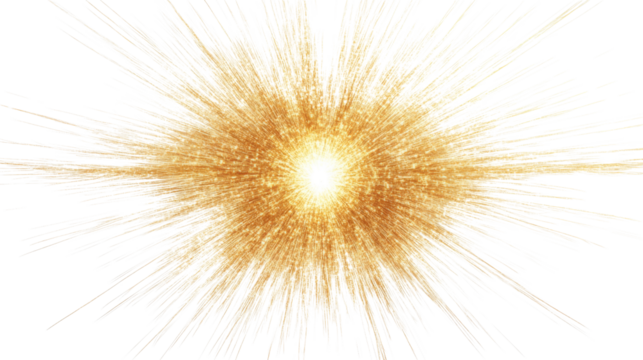 Yellow fireworks transparent background