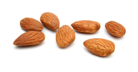 Almonds isolated on white background